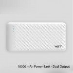 Wholesale Universal 10000 mah Portable Dual Port Super Slim Power Bank Charger SL10 (White)